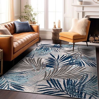 World Rug Gallery Contemporary Palm Leaf Design Area Rug