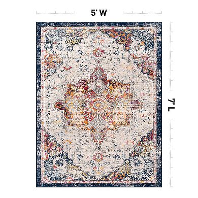 World Rug Gallery Caen Bohemian Medallion Area Rug