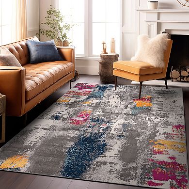 World Rug Gallery Cardiff Contemporary Abstract Area Rug