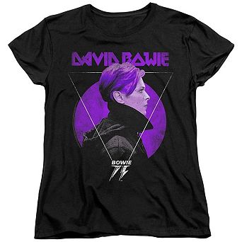 David Bowie Side Profile 75 Logo Short Sleeve Women´s Tee