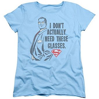 Superman Don´t Need Glasses Short Sleeve Womens T-Shirt