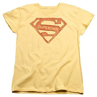 Superman Rough Shield Short Sleeve Womens T-shirt