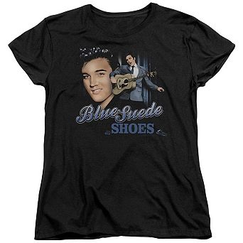 Elvis Presley Blue Suede Shoes Short Sleeve Womens Tee