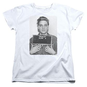 Elvis Presley Army Mug Shot Short Sleeve Womens Tee