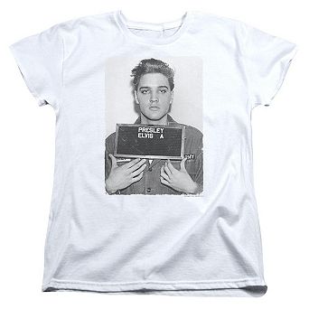 Elvis Presley Army Mug Shot Short Sleeve Womens Tee