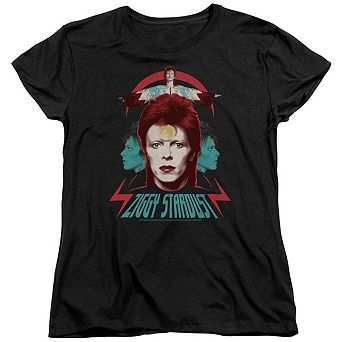David Bowie Ziggy Heads Short Sleeve Womens Tee