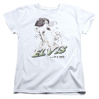 Elvis Presley Elvis Is A Verb Short Sleeve Womens Tee