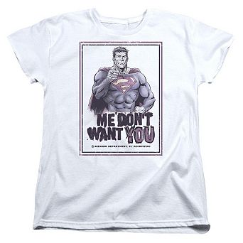 Superman Don´t Want You Short Sleeve Womens T-Shirt