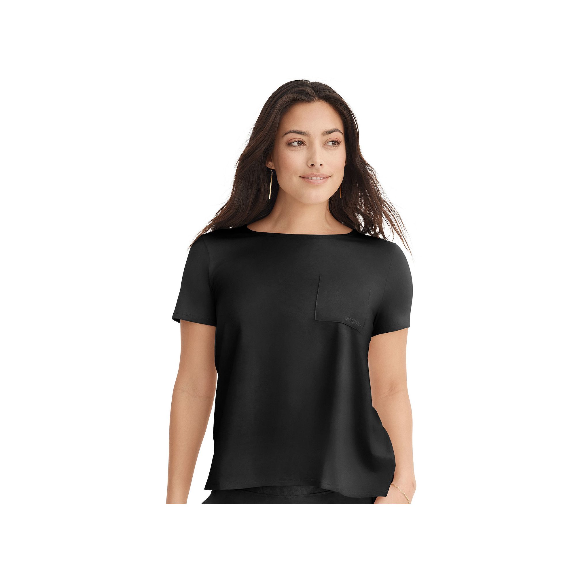 Womens Jockey® Soft Touch Luxe Swing Pajama Tee, Size: 1XL, Black