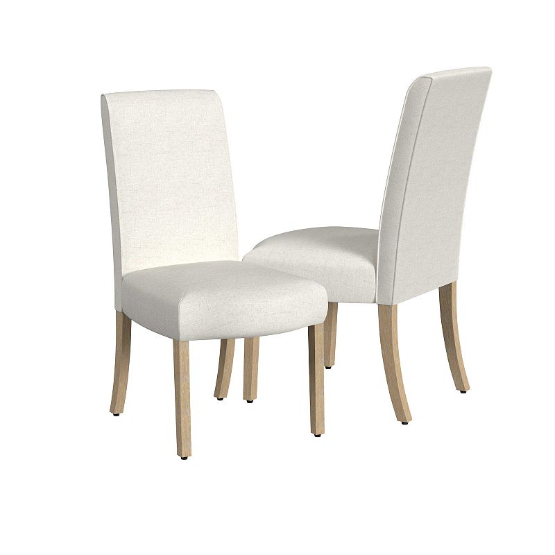 Set of 2 Scalloped Detail Dining Chairs Cream - HomePop