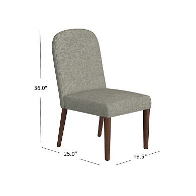 HomePop Round Back Upholstered Armless Dining Chair