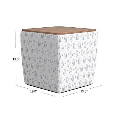 HomePop Wood Top Storage Ottoman