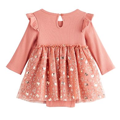 Disney's Minnie Mouse Baby Girl Ribbed Tutu Bodysuit Dress by Jumping Beans