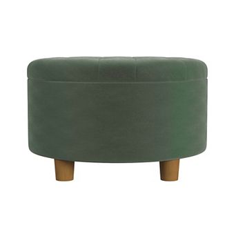 HomePop Round Tufted Storage Ottoman