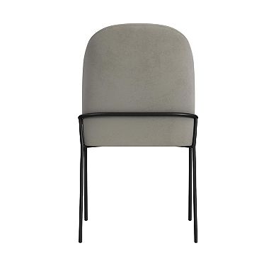 HomePop Metal Velvet Upholstered Dining Chair