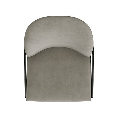 HomePop Metal Velvet Upholstered Dining Chair