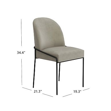 HomePop Metal Velvet Upholstered Dining Chair