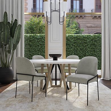 HomePop Metal Velvet Upholstered Dining Chair