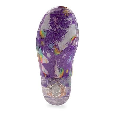 Western Chief Rainbow Unicorn Girls' Waterproof Lighted Rain Boots