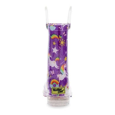 Western Chief Rainbow Unicorn Girls' Waterproof Lighted Rain Boots