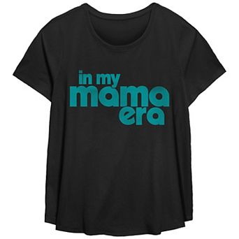 Plus Size In My Mama Era Scoop Hem Flow Graphic Tee