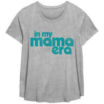 Plus Size In My Mama Era Scoop Hem Flow Graphic Tee
