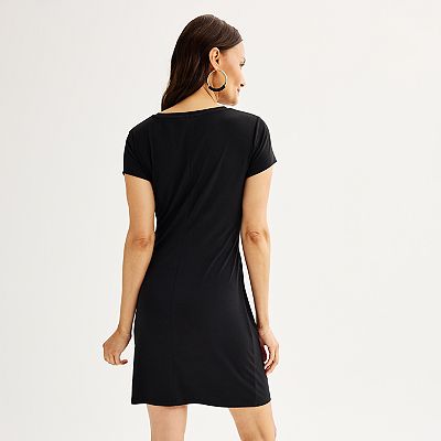 nine west tie front shirt dress Nine West Ladies Tie Front Black Dress