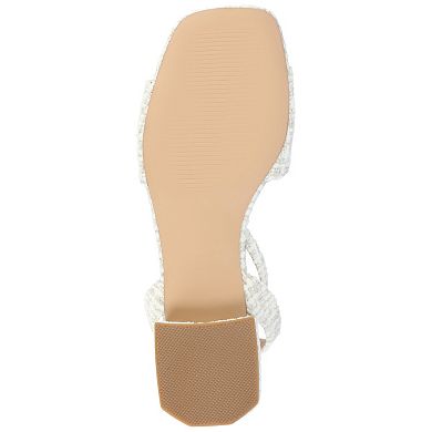 Journee Adleey Women's Tru Comfort Foam Tweed Low Block Heel Sandals