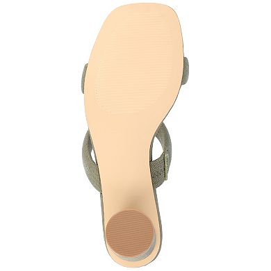 Journee Aniko Women's Tru Comfort Foam Double Strap Slip On Sandals