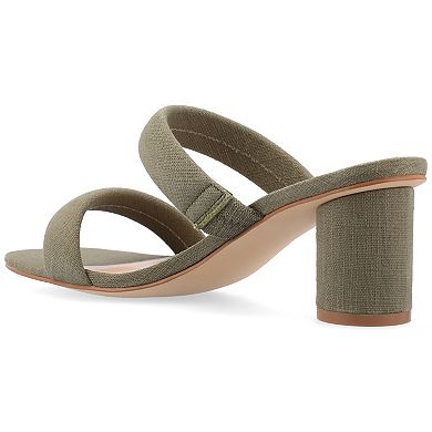 Journee Aniko Women's Tru Comfort Foam Double Strap Slip On Sandals