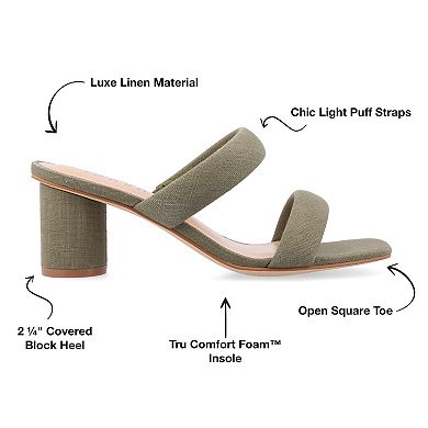 Journee Aniko Women's Tru Comfort Foam Double Strap Slip On Sandals