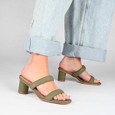 Journee Aniko Women's Tru Comfort Foam Double Strap Slip On Sandals