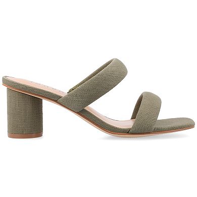 Journee Aniko Women's Tru Comfort Foam Double Strap Slip On Sandals
