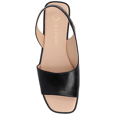 Journee Brinsley Women's Tru Comfort Foam Croco Texture Sling Back Sandals