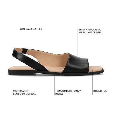 Journee Brinsley Women's Tru Comfort Foam Croco Texture Sling Back Sandals