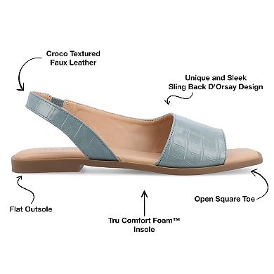 Journee Collection Brinsley Women's Tru Comfort Foam Croco Texture Sling Back Sandals