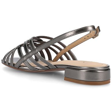 Journee Cassandra Women's Tru Comfort Foam Faux Leather Woven Sandals
