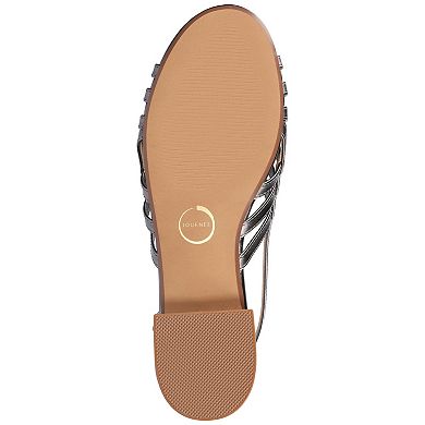 Journee Cassandra Women's Tru Comfort Foam Faux Leather Woven Sandals