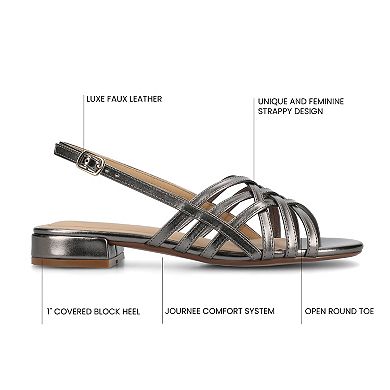 Journee Cassandra Women's Tru Comfort Foam Faux Leather Woven Sandals