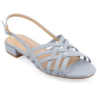 Journee Cassandra Women's Faux Leather Woven Sandals