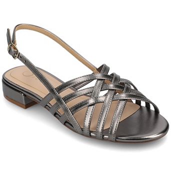 Journee Cassandra Women's Faux Leather Woven Sandals
