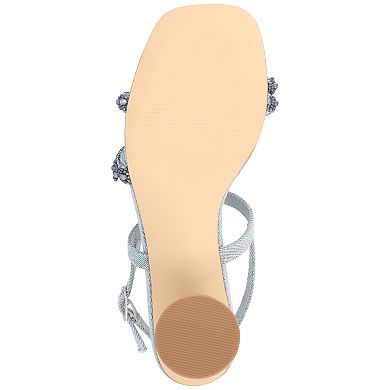 Journee Lornnah Women's Tru Comfort Foam Beaded Strap Heeled Sandals