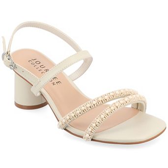 Journee Lornnah Women's Beaded Strap Heeled Sandals