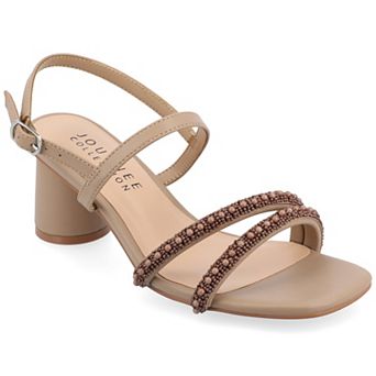 Journee Lornnah Women's Beaded Strap Heeled Sandals