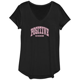 Women's Positive Thinking V-Neck Graphic Tee