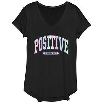 Women's Positive Thinking V-Neck Graphic Tee