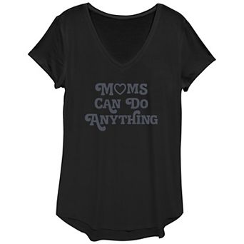 Women's Moms Can Do Anything V-Neck Graphic Tee
