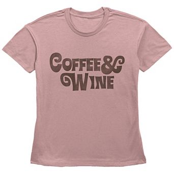 Women's Coffee & Wine Basic Fit Graphic Tee