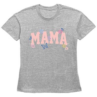 Women's Mama Flowers Basic Fit Graphic Tee