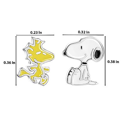 Peanuts Snoopy & Woodstock Stud Earrings